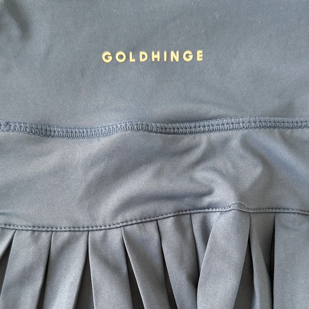 Pleated Navy Mini Skirt - Picture 4 of 4